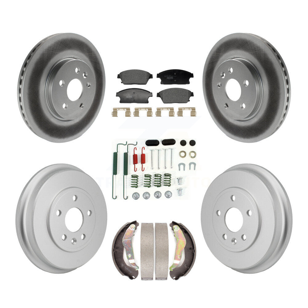 Front Rear Coated Disc Brake Rotors Ceramic Pads And Drum Kit (7Pc) For Chevrolet Trax KGT-103583