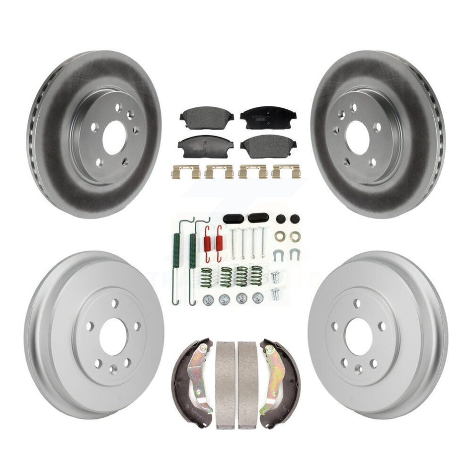 Front Rear Coated Disc Brake Rotors Ceramic Pads And Drum Kit (7Pc) For Chevrolet Trax KGT-103583