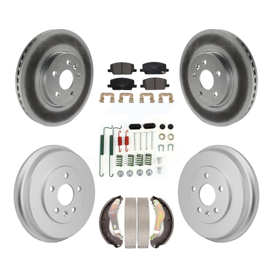Front Rear Coated Disc Brake Rotors Ceramic Pads And Drum Kit (7Pc) For Chevrolet Trax KGT-103584
