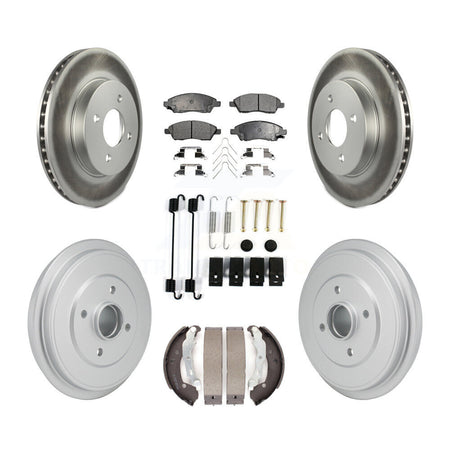 Front Rear Coated Disc Brake Rotor Ceramic Pad Drum Kit (7Pc) For Nissan Micra Versa Note KGT-103585