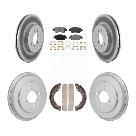 Front Rear Coated Disc Brake Rotors Ceramic Pads And Drum Kit For 2015-2020 Honda Fit KGT-103587