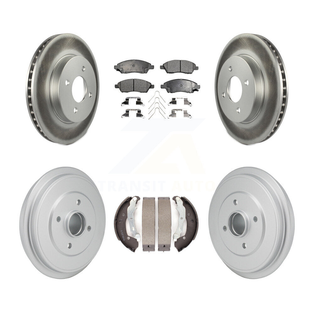 Front Rear Coated Disc Brake Rotors Ceramic Pads And Drum Kit For Nissan Micra Versa Note KGT-103588