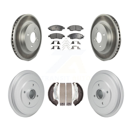 Front Rear Coated Disc Brake Rotors Ceramic Pads And Drum Kit For Nissan Micra Versa Note KGT-103588