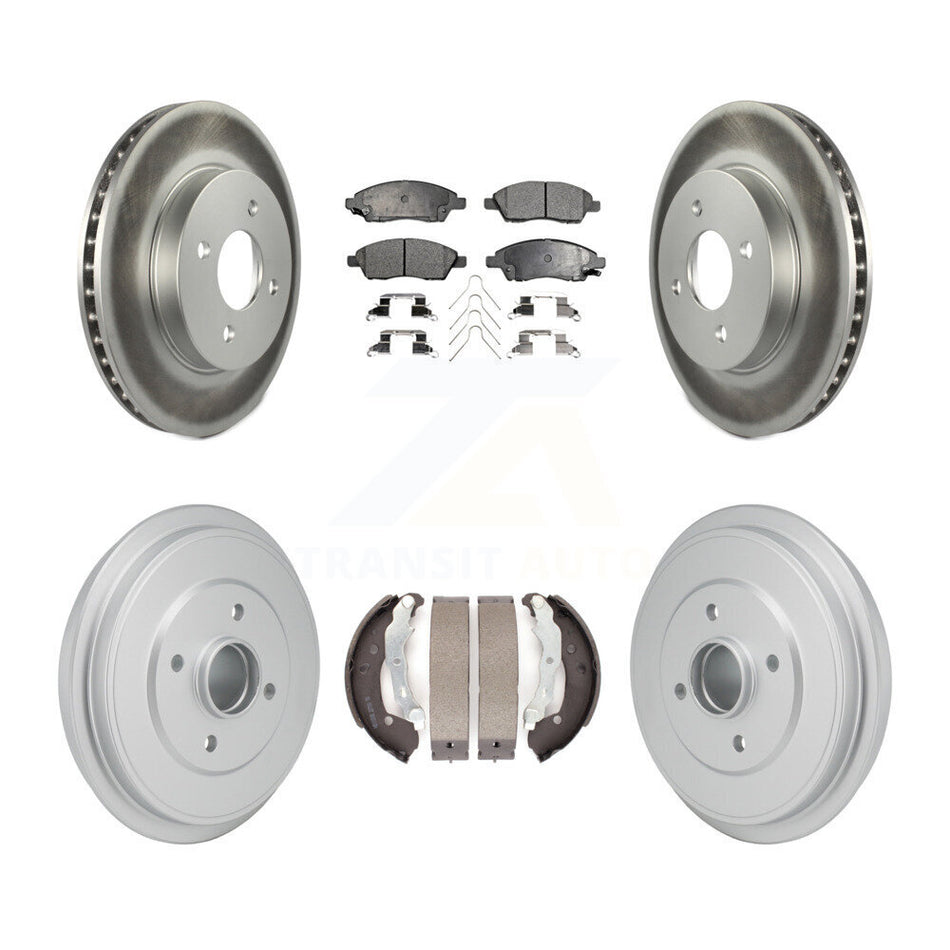 Front Rear Coated Disc Brake Rotors Ceramic Pads And Drum Kit For Nissan Micra Versa Note KGT-103588