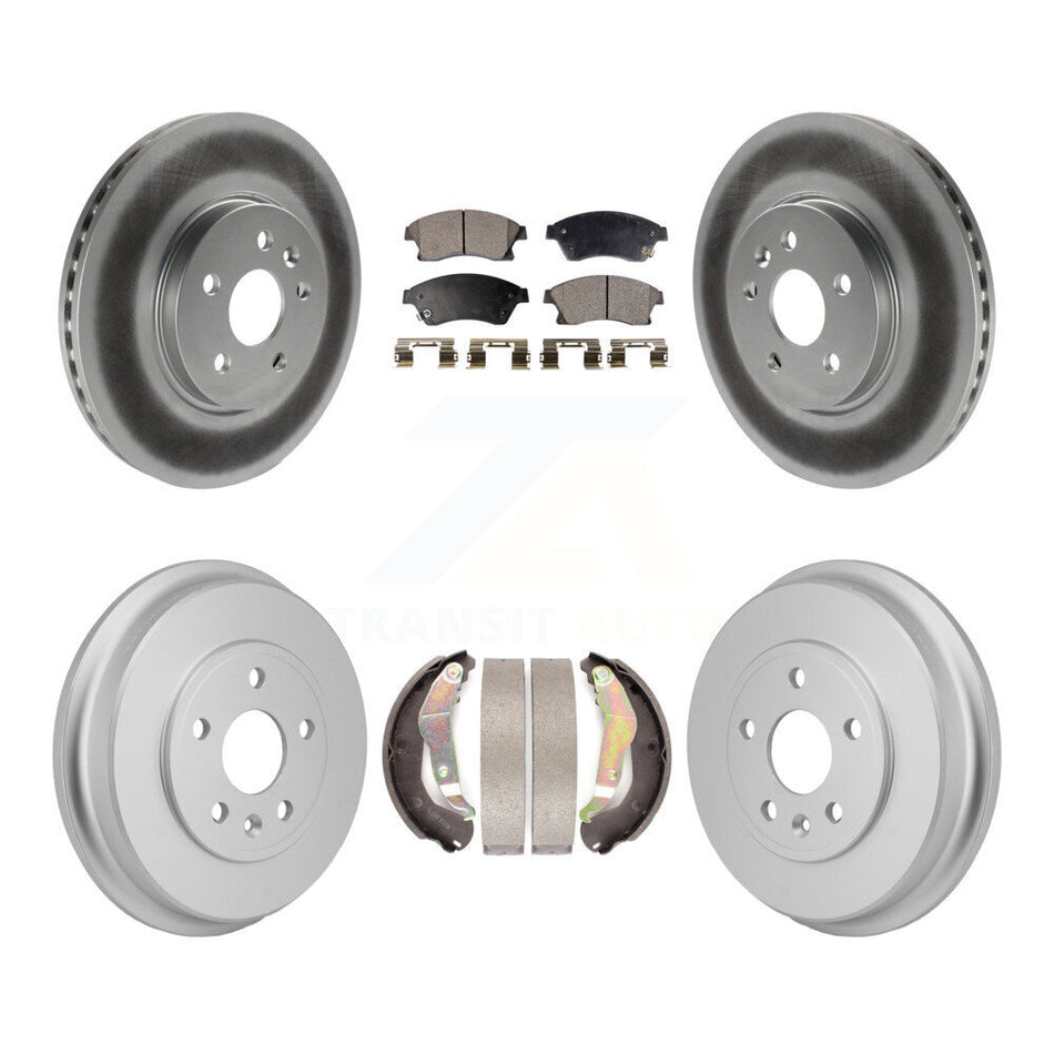 Front Rear Coated Disc Brake Rotors Ceramic Pad Drum Kit For 2013-2014 Chevrolet Sonic RS KGT-103592