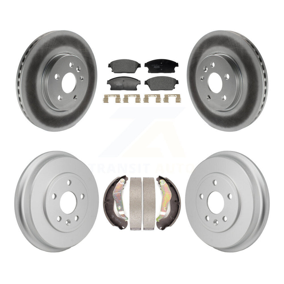 Front Rear Coated Disc Brake Rotors Ceramic Pad And Drum Kit For 2013-2017 Chevrolet Trax KGT-103593