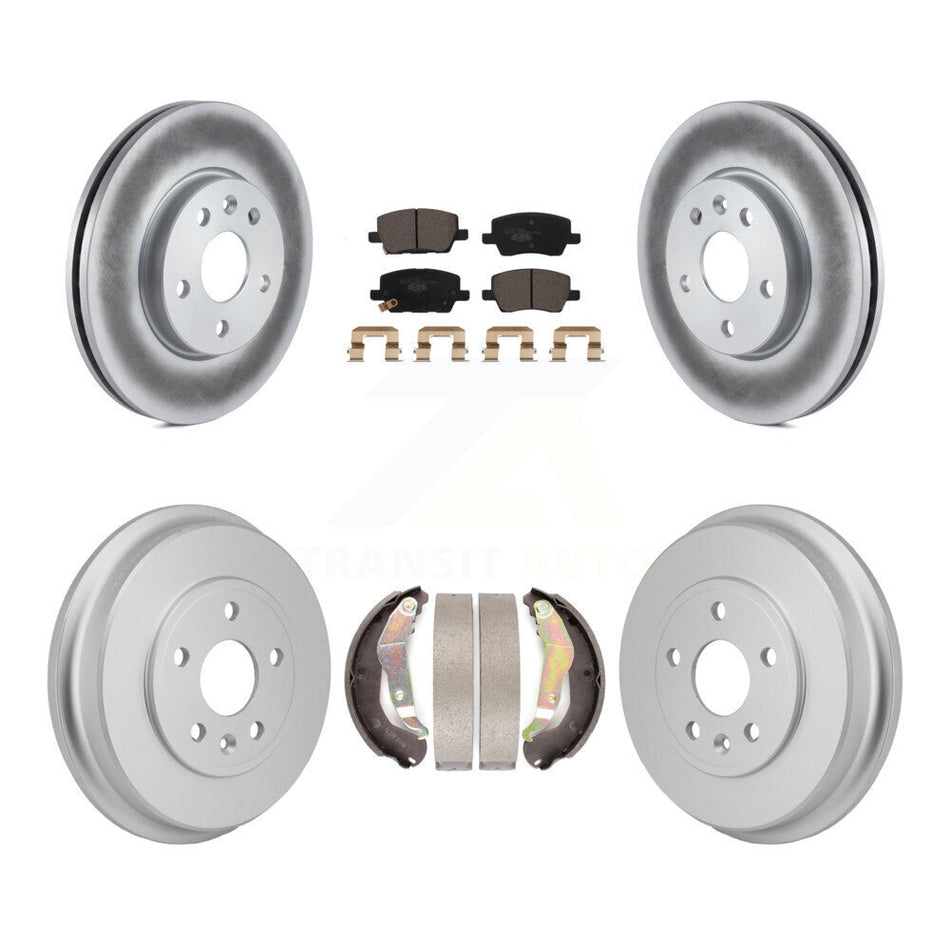 Front Rear Coated Disc Brake Rotor Ceramic Pad And Drum Kit For 2018-2020 Chevrolet Sonic KGT-103594