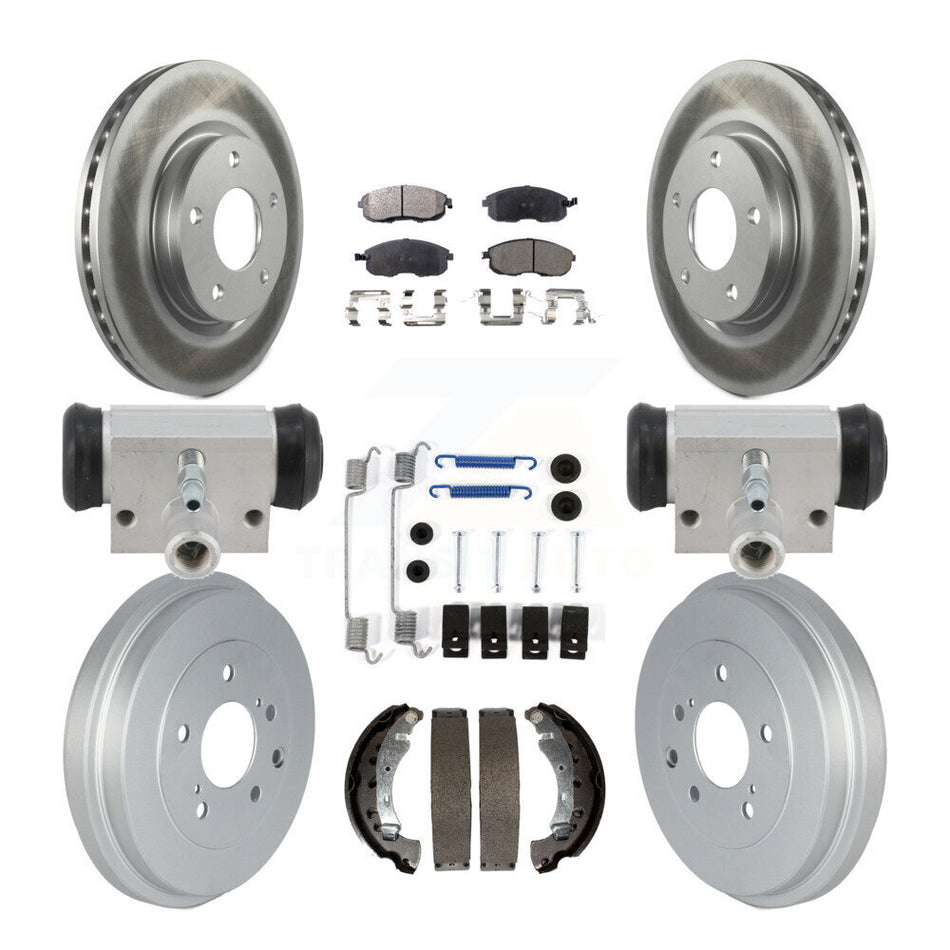 Front Rear Coated Disc Brake Rotors Ceramic Pads And Drum Kit (9Pc) For Nissan Sentra KGT-103605