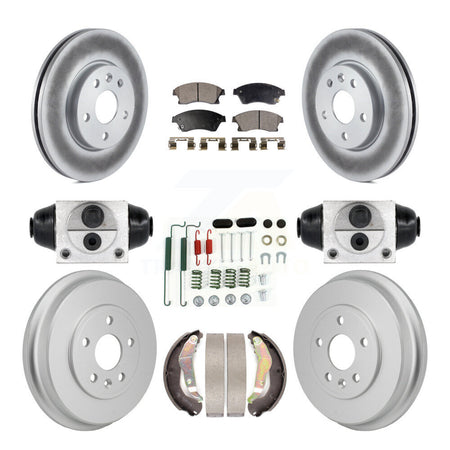 Front Rear Coated Disc Brake Rotors Ceramic Pads And Drum Kit (9Pc) For Chevrolet Sonic KGT-103608