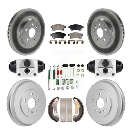 Front Rear Coated Brake Rotor Ceramic Pad Drum Kit (9Pc) For 2013-2014 Chevrolet Sonic RS KGT-103609