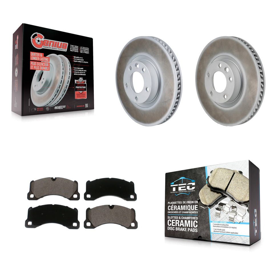 Front Coated Disc Brake Rotors And Ceramic Pad Kit For Volkswagen Touareg Porsche Cayenne KGT-103614