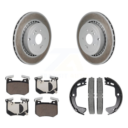 Rear Disc Coated Rotors Ceramic Pads Parking Brake Shoes Kit For Kia Stinger Genesis G70 KGT-103625