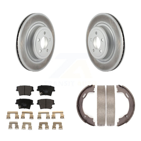 Rear Disc Coated Rotors Ceramic Pads And Parking Brake Shoes Kit For Dodge Charger Magnum KGT-103631