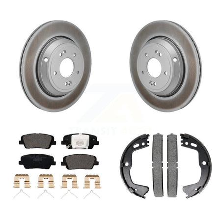 Rear Disc Coated Rotors Ceramic Pads And Parking Shoes Kit For 2018-2020 Genesis G80 3.3L KGT-103640