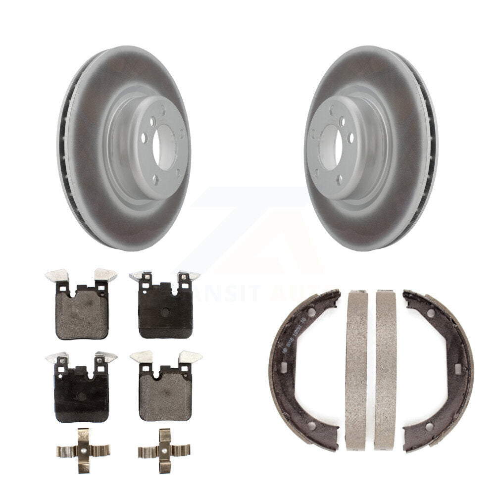Rear Disc Coated Rotors Ceramic Pads And Parking Shoes Kit For BMW 328i 320i xDrive 428i KGT-103662