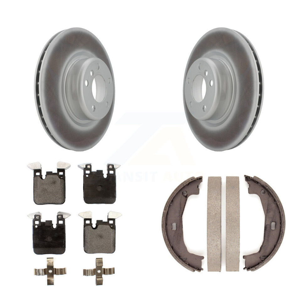 Rear Disc Coated Rotors Ceramic Pads Parking Shoes Kit For BMW 230i xDrive 228i 328i 428i KGT-103664