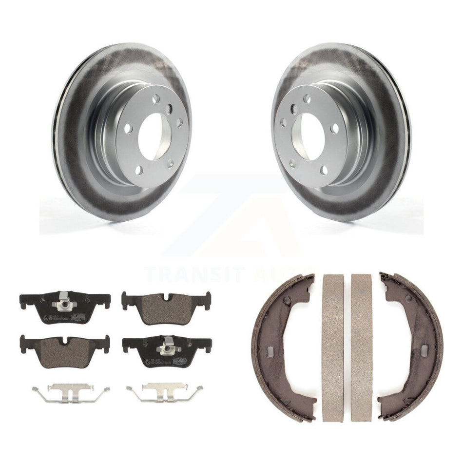 Rear Disc Coated Rotors Ceramic Pads Parking Shoes Kit For BMW 230i xDrive 228i 328i 320i KGT-103667