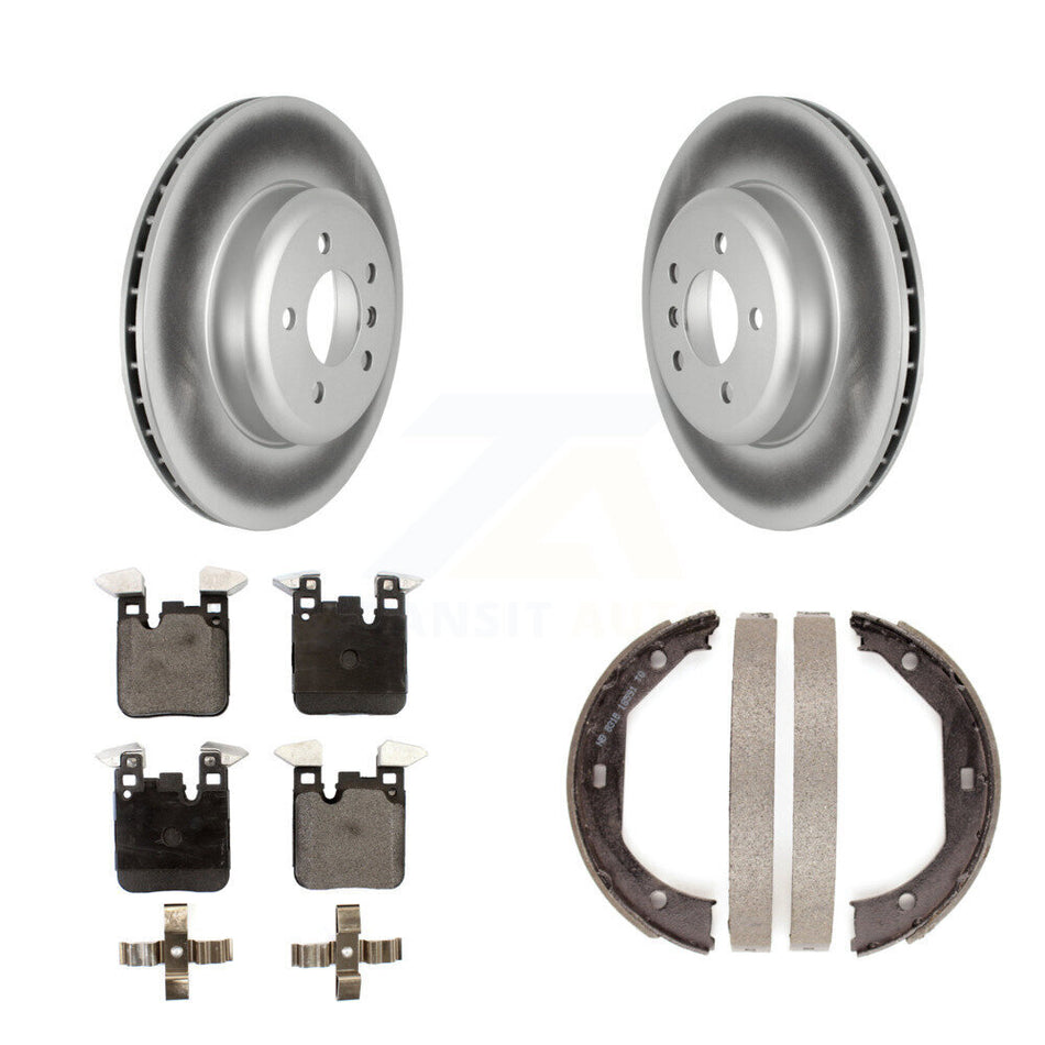Rear Disc Coated Rotors Ceramic Pads Parking Shoes Kit For BMW 328i xDrive 330i 335i 428i KGT-103673