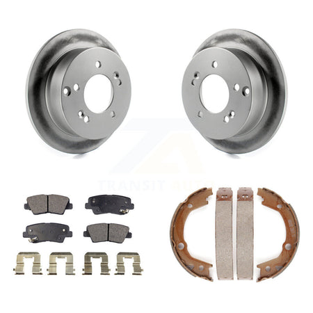 Rear Disc Coated Rotors Ceramic Pads And Parking Brake Shoes Kit For Hyundai Sonata 2.4L KGT-103733