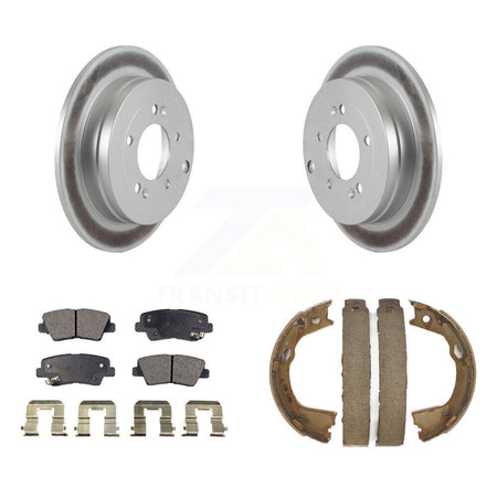 Rear Disc Coated Rotors Ceramic Pads Parking Shoes Kit For 2010 Hyundai Azera To 07 06 09 KGT-103739