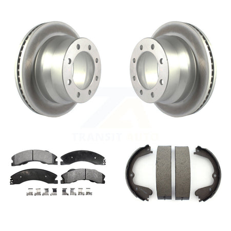 Rear Disc Coated Rotors Ceramic Pads And Parking Shoes Kit For Chevrolet Express 3500 GMC KGT-103767