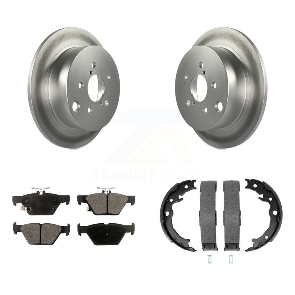 Rear Disc Coated Rotors Ceramic Pads And Parking Brake Shoes Kit For Subaru Crosstrek KGT-103796
