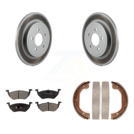 Rear Disc Coated Rotors Ceramic Pads And Parking Shoes Kit For Ford Escape Mazda Tribute KGT-103840