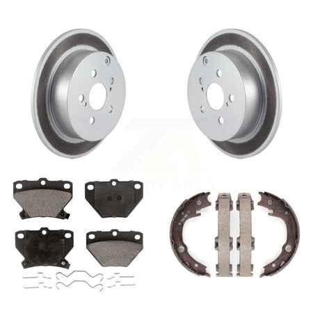 Rear Disc Coated Rotors Ceramic Pads Parking Shoes Kit For Toyota Matrix Corolla Pontiac KGT-103848