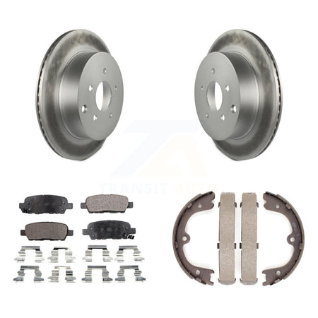 Rear Disc Coated Rotors Ceramic Pads & Parking Shoes Kit For Nissan Murano INFINITI QX60 KGT-103851