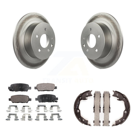 Rear Disc Coated Rotors Ceramic Pads And Parking Brake Shoes Kit For Nissan Sentra Juke KGT-103855