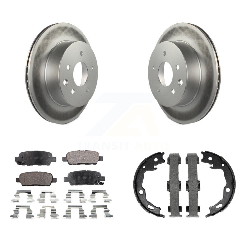 Rear Disc Coated Rotors Ceramic Pads And Parking Shoes Kit For Nissan Rogue Sport Qashqai KGT-103858