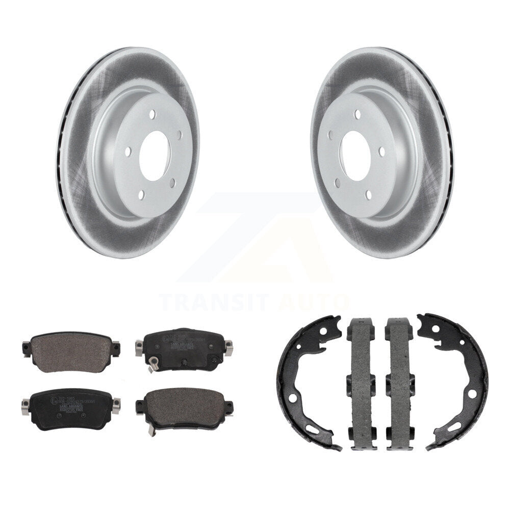 Rear Disc Coated Rotors Ceramic Pads And Parking Shoes Kit For Nissan Rogue Sport Qashqai KGT-103862