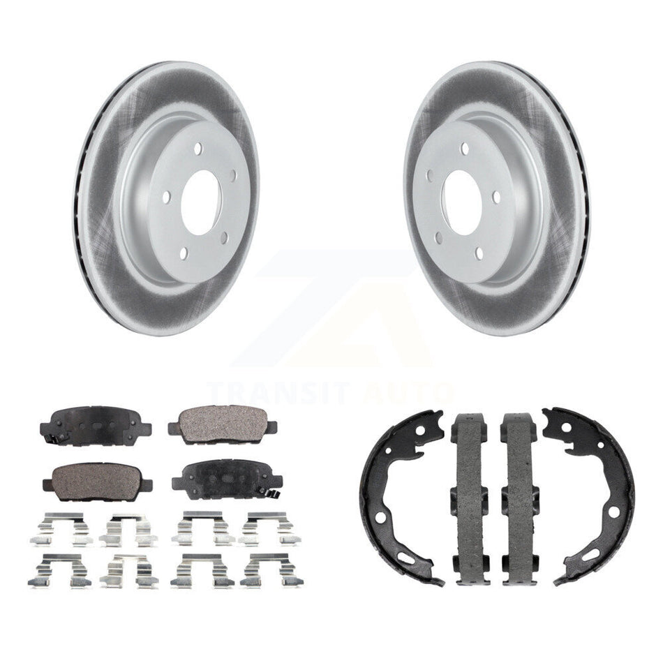 Rear Disc Coated Rotors Ceramic Pads And Parking Shoes Kit For Nissan Qashqai Rogue Sport KGT-103863