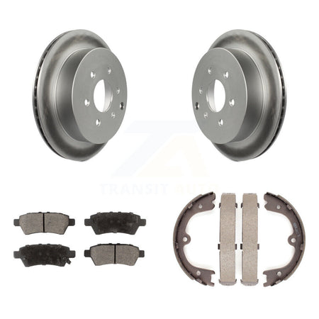 Rear Disc Coated Rotors Ceramic Pads Parking Brake Shoes Kit For 2006-2007 Nissan Xterra KGT-103868