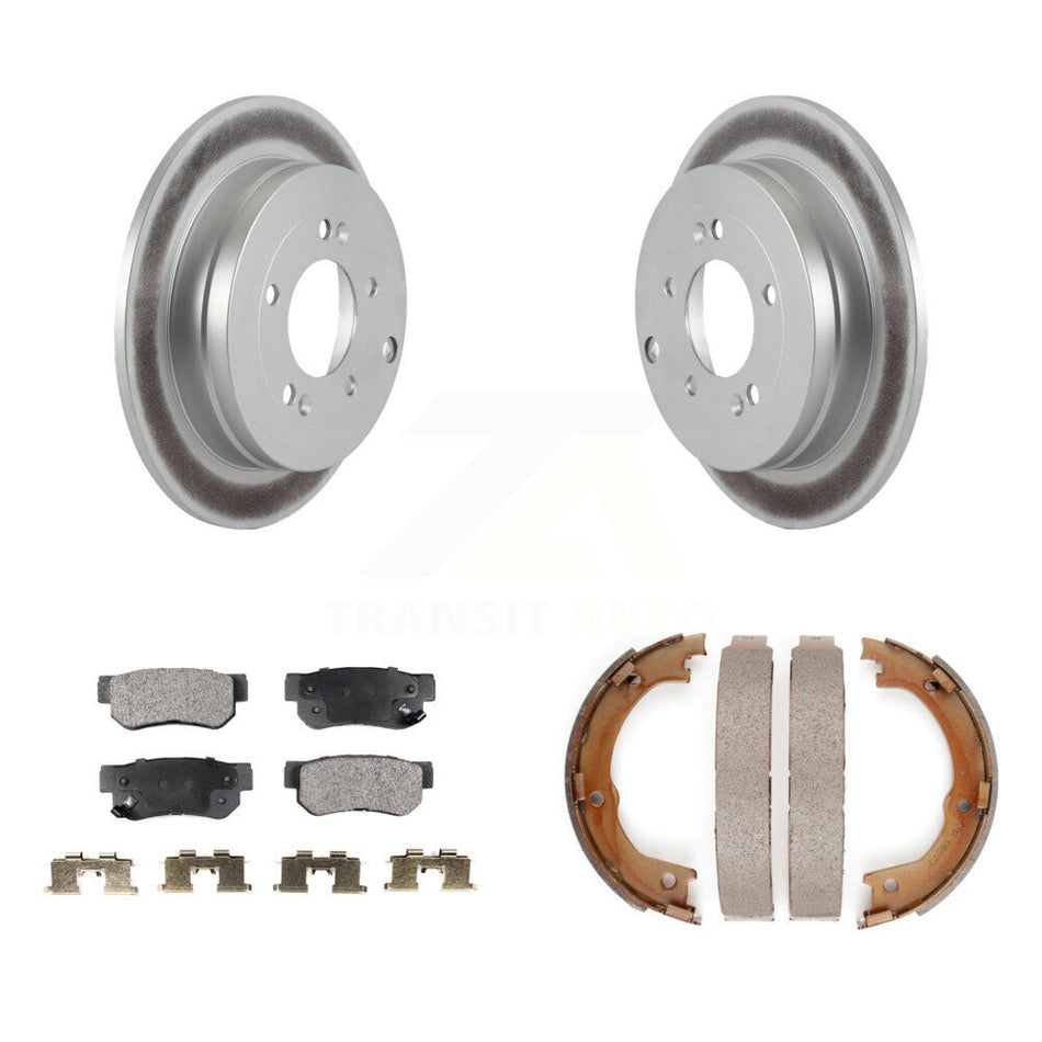 Rear Disc Coated Rotors Ceramic Pads And Parking Brake Shoes Kit For Hyundai Azera KGT-103909