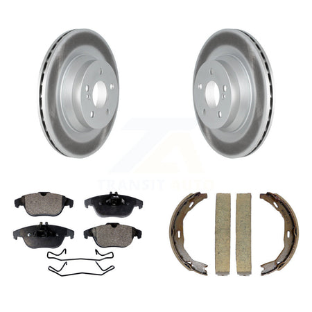 Rear Disc Coated Rotors Ceramic Pads And Parking Brake Shoes Kit For Mercedes-Benz E550 KGT-103933