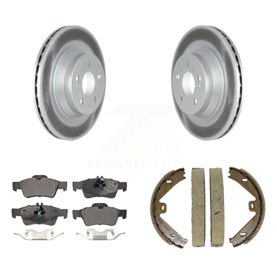 Rear Disc Coated Rotors Ceramic Pads And Parking Shoes Kit For Mercedes-Benz E550 CLS550 KGT-103935