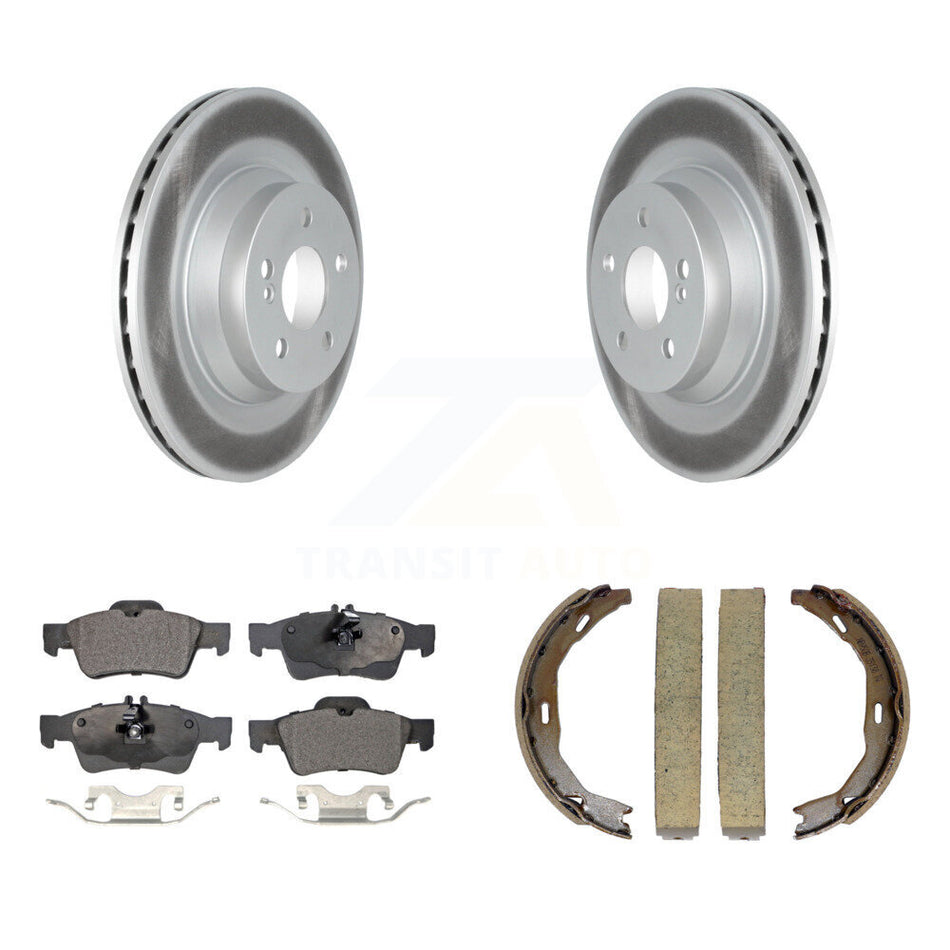 Rear Disc Coated Rotors Ceramic Pads And Parking Brake Shoes Kit For Mercedes-Benz E550 KGT-103939