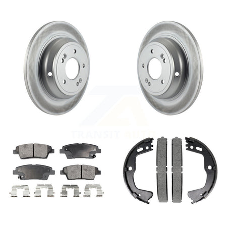 Rear Disc Coated Rotors Ceramic Pads And Parking Brake Shoes Kit For Hyundai Genesis G80 KGT-103944