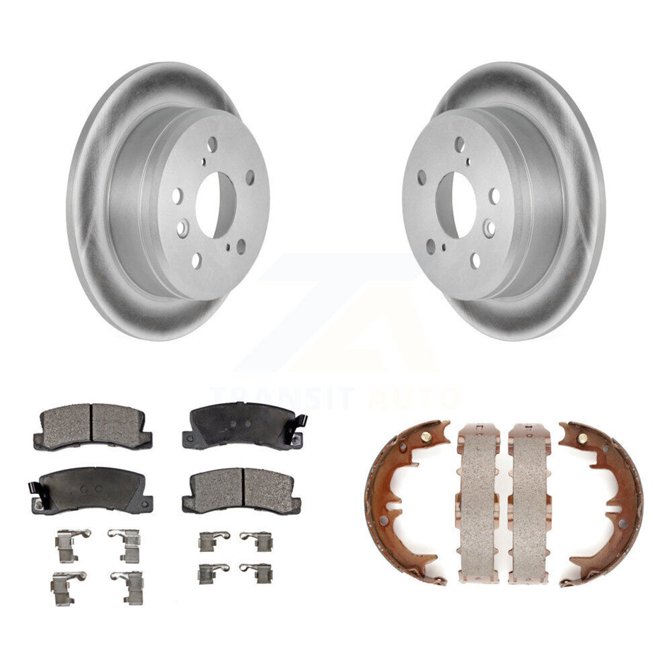 Rear Disc Coated Rotors Ceramic Pads And Parking Shoes Kit For Toyota Camry Solara Lexus KGT-103962
