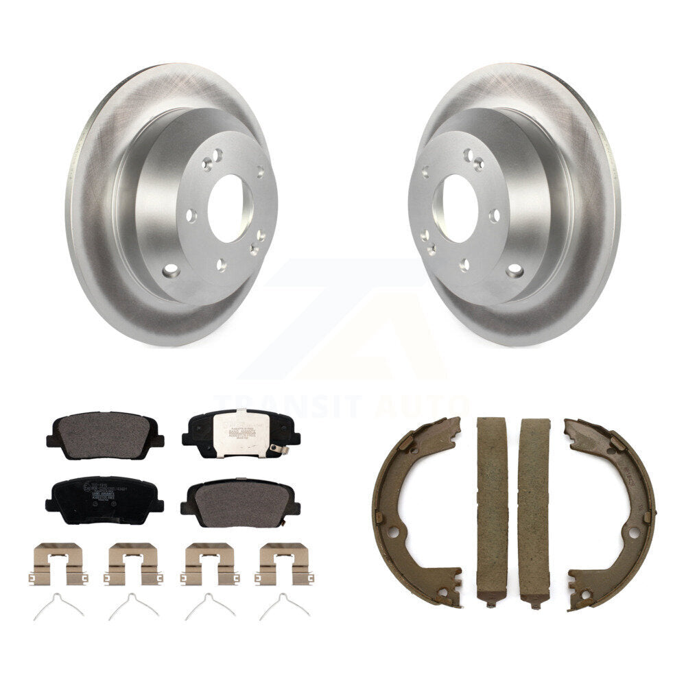Rear Disc Coated Rotors Ceramic Pads And Parking Shoes Kit For Hyundai Santa Fe Sport XL KGT-103973