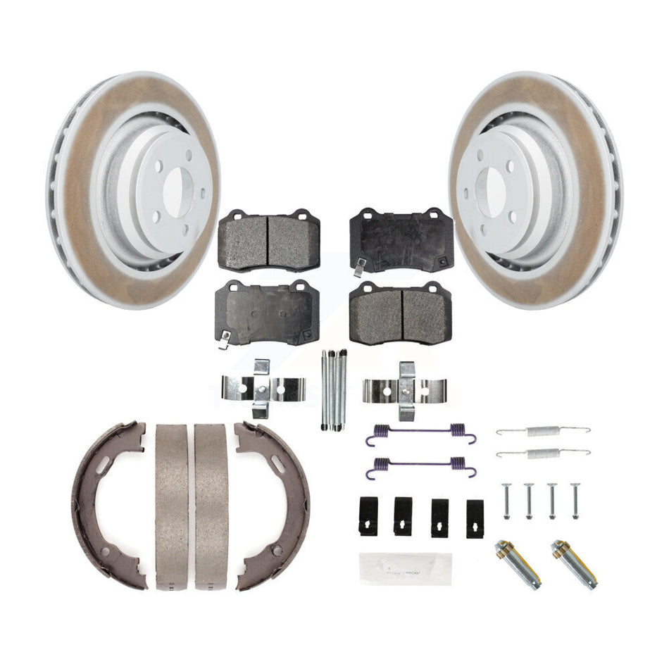 Rear Disc Coated Rotors Ceramic Pads Parking Shoes And Hardware Kit For Dodge Charger 300 KGT-103983