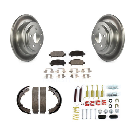 Rear Disc Coated Rotors Ceramic Pads Parking Brake Shoes Hardware Kit For Subaru Forester KGT-104051