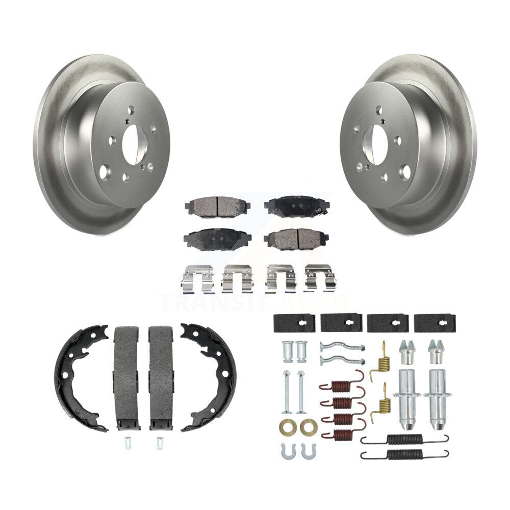 Rear Disc Coated Rotors Ceramic Pads Parking Shoes & Hardware Kit For Subaru Crosstrek XV KGT-104131