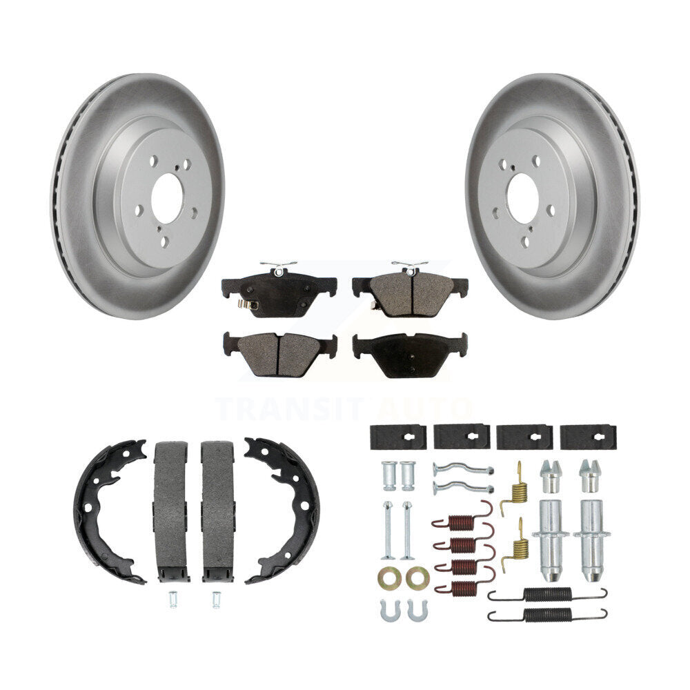 Rear Disc Coated Rotors Ceramic Pads Parking Shoes And Hardware Kit For Subaru Crosstrek KGT-104132