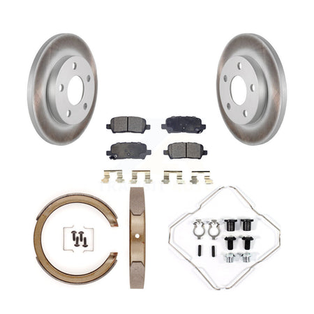 Rear Disc Coated Rotors Ceramic Pads Parking Shoes And Hardware Kit For Chevrolet Impala KGT-104146