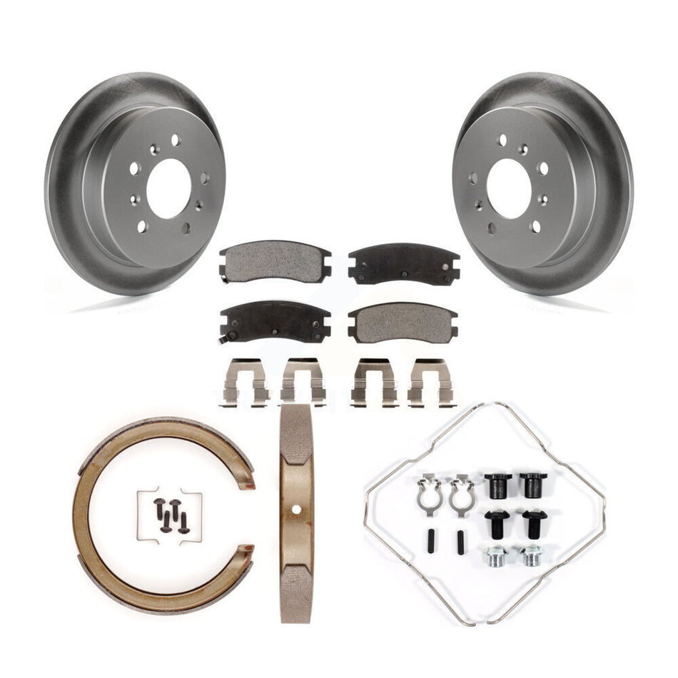 Rear Disc Coated Rotors Ceramic Pads Parking Shoes & Hardware Kit For Chevrolet Impala Am KGT-104147