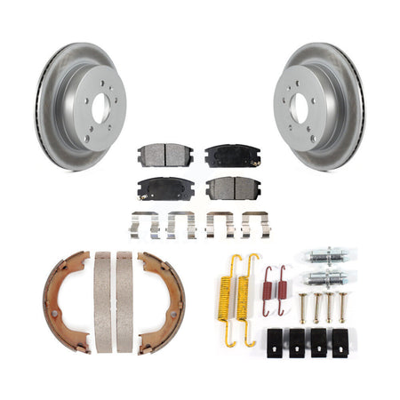 Rear Disc Coated Rotors Ceramic Pads Parking Shoes Hardware Kit For Chevrolet Equinox Vue KGT-104235
