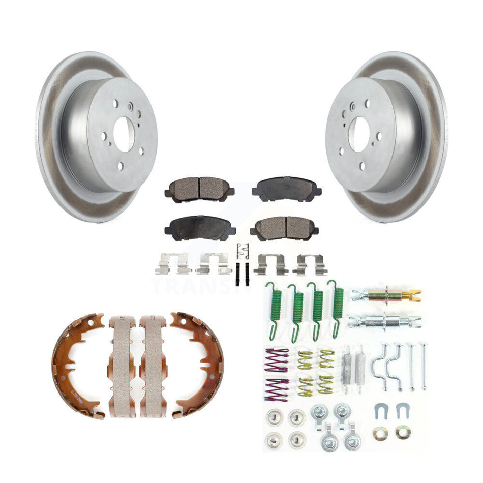 Rear Disc Coated Rotors Ceramic Pads Parking Shoes And Hardware Kit For Toyota Highlander KGT-104279