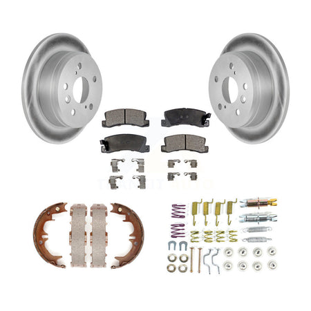 Rear Disc Coated Rotors Ceramic Pads Parking Shoes & Hardware Kit For Toyota Camry Solara KGT-104297